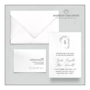 Elisabeth - partecipazione e invito con busta - mod.10x15