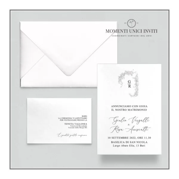 Elisabeth - partecipazione e invito con busta - mod.10x15