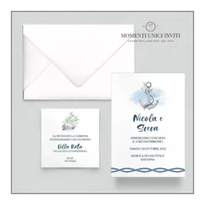 Favignana - partecipazione e invito con busta - mod. 10x15
