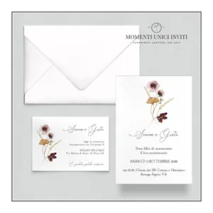 Fiori di campo - partecipazione e invito con busta mod. 10x15