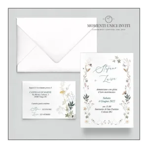 Garden tale - partecipazione e invito con busta - mod. 10x15