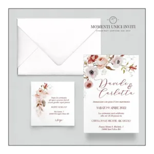Incanto d'autunno - partecipazione e invito con busta - mod. 10x15