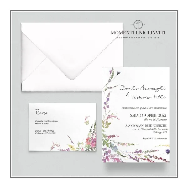 Provenza - partecipazione e invito con busta - mod. 10x15