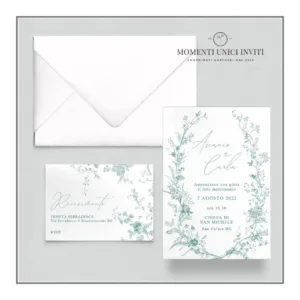 Vittoriana - partecipazione e invito con busta - mod. 10x15