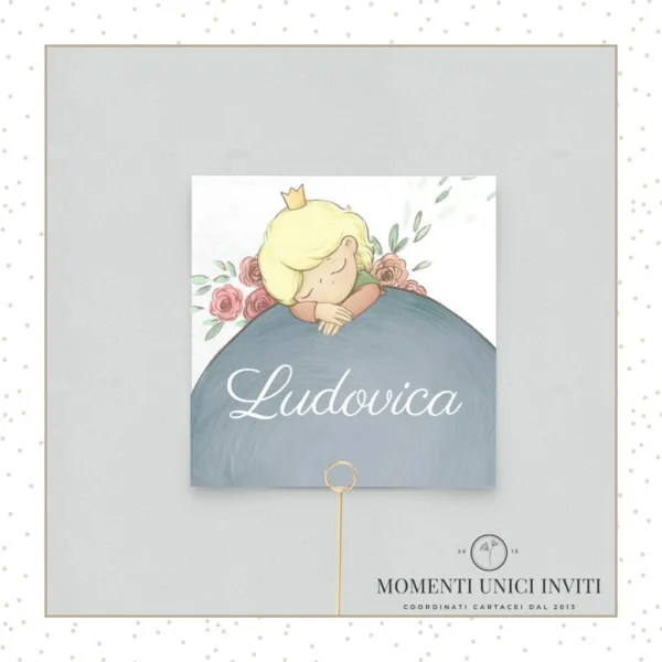segnaposto piccolo principe momenti unici inviti - piccolo principe sognante segnaposto quadrato