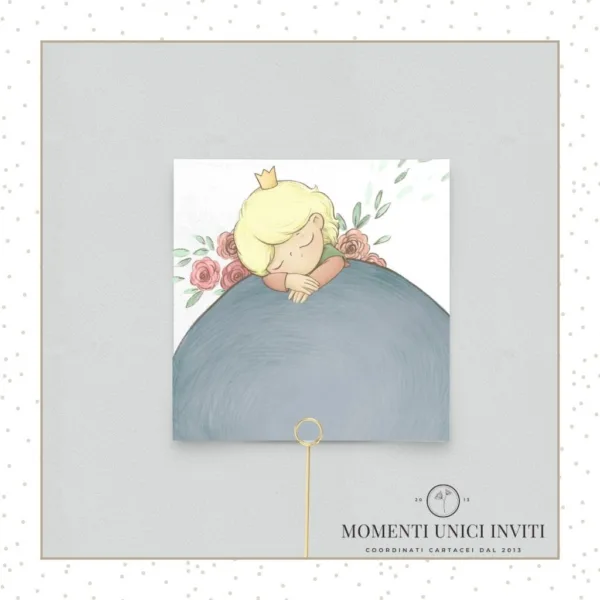 segnaposto piccolo principe momenti unici inviti - piccolo principe sognante segnaposto quadrato