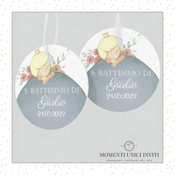 tag tondo bomboniera piccolo principe momenti unici inviti