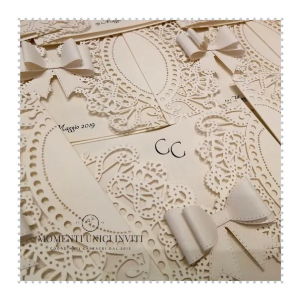 partecipazione elegante taglio laser momenti unici inviti - ragtime