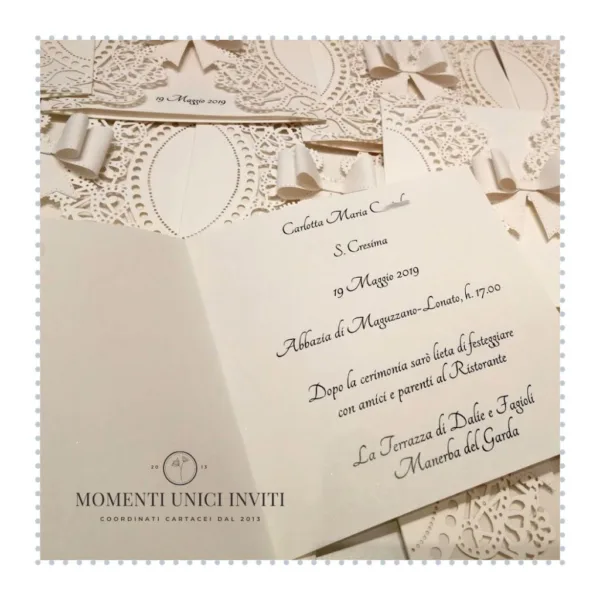 partecipazione elegante taglio laser momenti unici inviti - ragtime