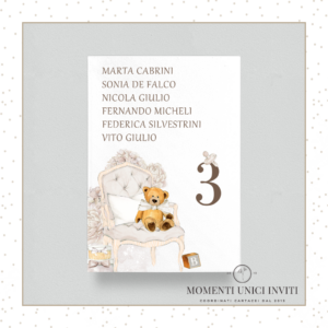 cards tableau battesimo teddy momenti unici inviti