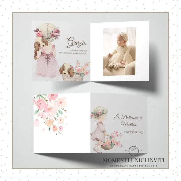 cards ringraziamento vicky battesimo e prima comunione