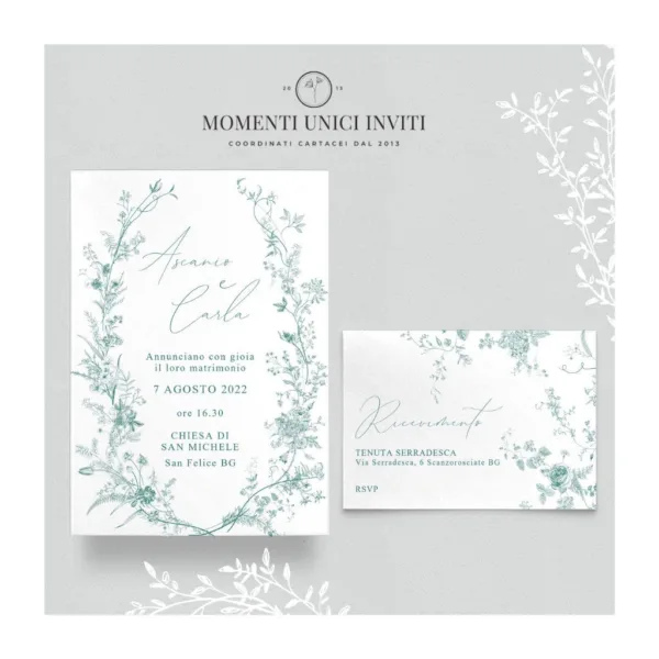 Vittoriana - partecipazione e invito con busta - mod. 10x15 - immagine 2