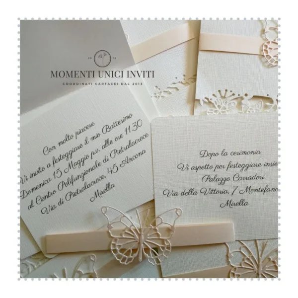 partecipazione tema farfalle momenti unici inviti - volo lieve