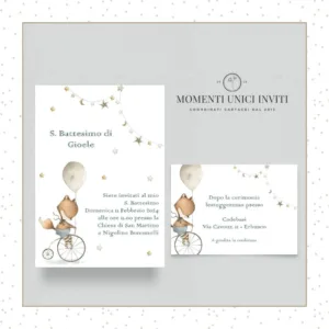 partecipazione per battesimo momenti unici inviti - volpina