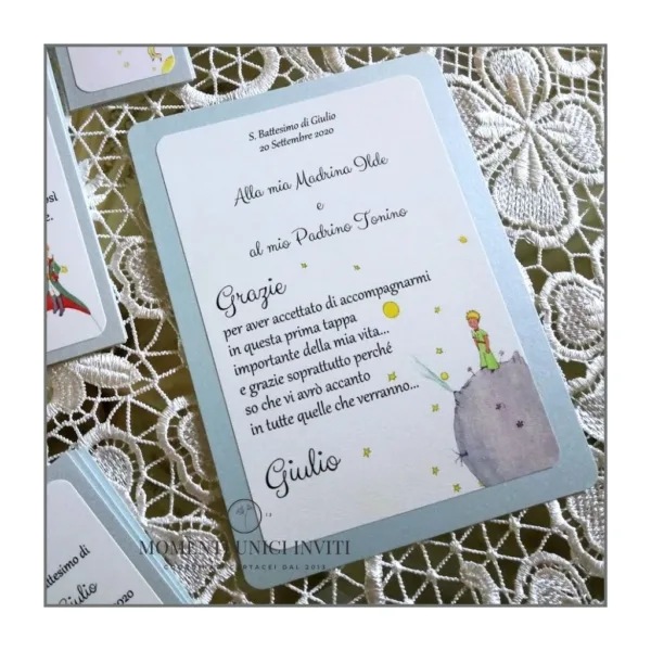 Card ringraziamento - piccolo principe