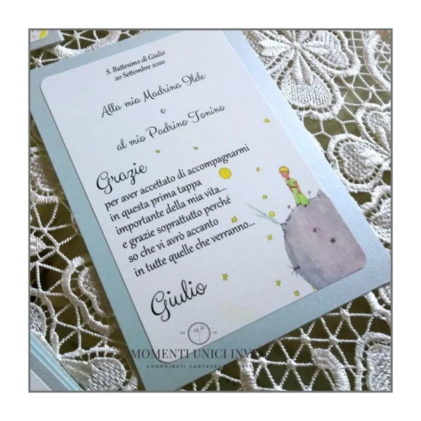 Card ringraziamento - piccolo principe - immagine 3