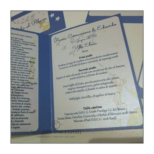 Menu con elementi intagliati - piccolo principe - immagine 3