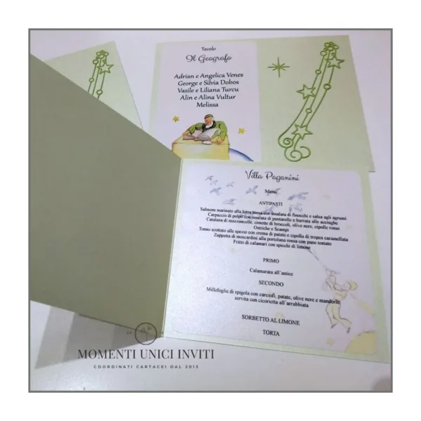 Menu con elementi intagliati - piccolo principe - immagine 8