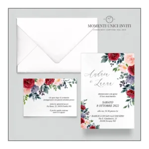 Autunno - partecipazione e invito con busta - mod. 10x15