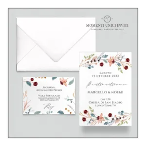 Emozione campestre - partecipazione e invito con busta mod. 10x15