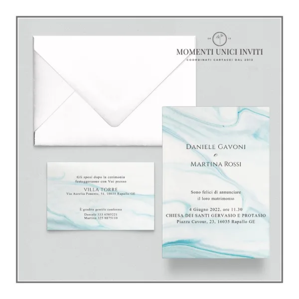 Mare - partecipazione e invito con busta - mod. 10x15
