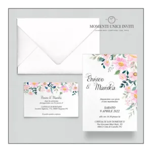 Nadine - partecipazione e invito con busta - mod. 13x18