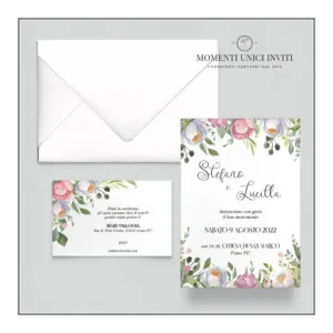 Noemi - partecipazione e invito con busta - mod. 10x15