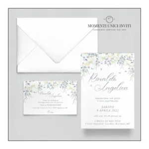 Orchidea - partecipazione e invito con busta - mod. 10x15