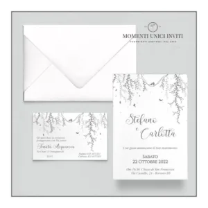 Whispers - partecipazione e invito con busta - mod. 10x15