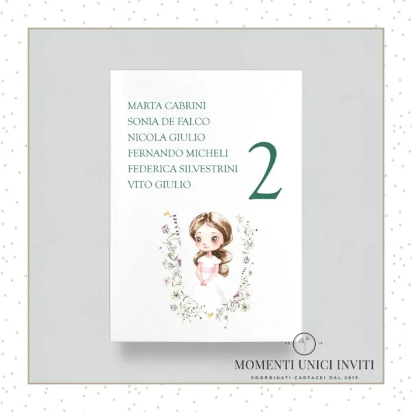 card tableau la mia prima comunione bimba
