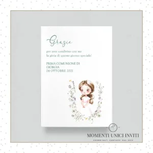 cards ringraziamento prima comunione bimba