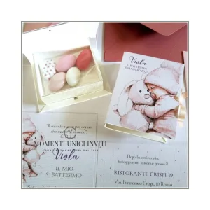 momenti unici inviti scatoline libro confetti dolci nanne bimba