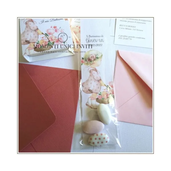 Bustina segnalibro porta confetti