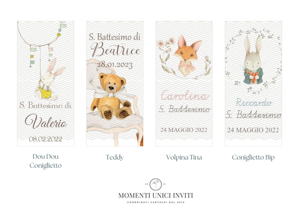 grafiche segnalibro momenti unici inviti