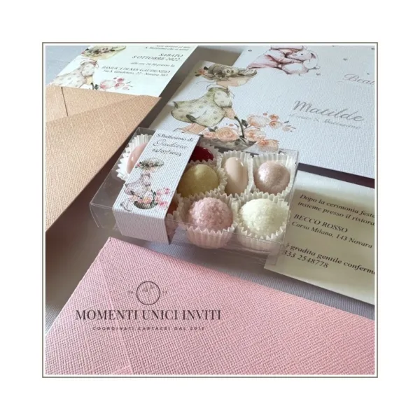 scatolina degustazione 9 confetti su pirottino