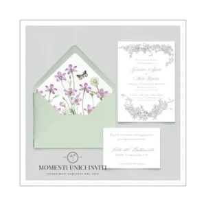 Atena - partecipazione e invito con busta e liner - mod. 10x15