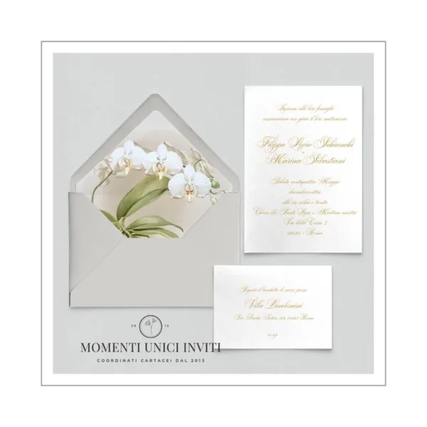 Aura - partecipazione e invito con busta e liner - mod. 10x15