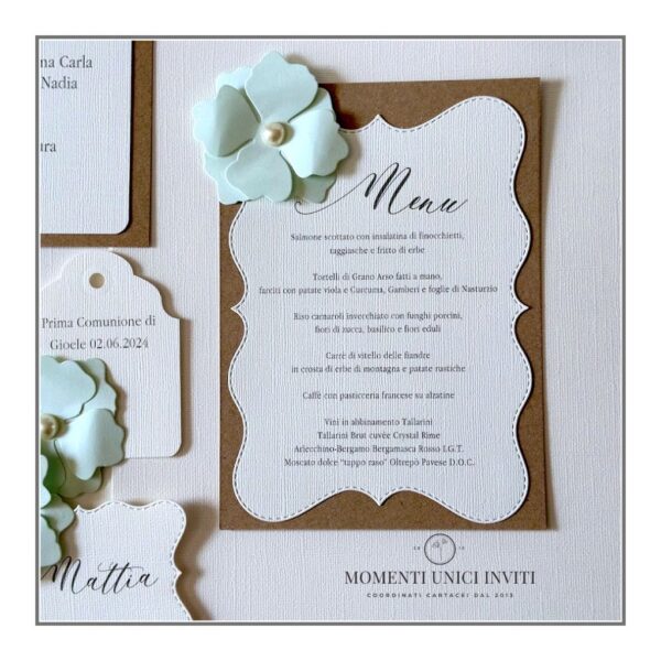 momenti unici inviti arianna menu 13x18