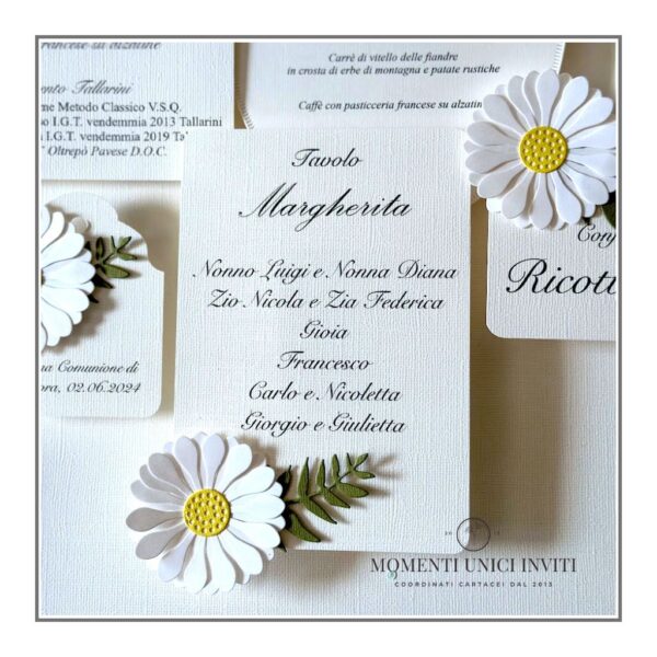 momenti unici inviti card tableau 10X15 modello margherita
