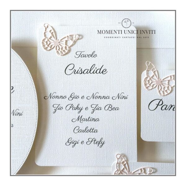 momenti unici inviti card tableau 10x15 farfalla volo lieve