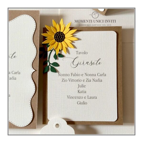 momenti unici inviti card tableau 10x15 girasole