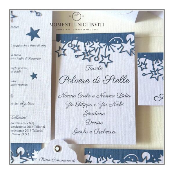 momenti unici inviti card tableau 10x15 polvere di stelle
