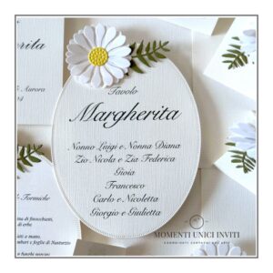momenti unici inviti card tableau ovale modello margherita