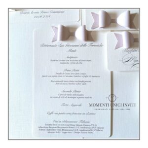momenti unici inviti menu a5 dafne