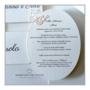 momenti unici inviti menu ovale farfalla volo lieve