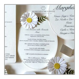 momenti unici inviti menu ovale modello margherita