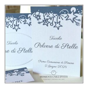 momenti unici inviti segnatavolo 10x15 polvere di stelle