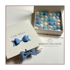 momenti unici inviti - box degustazione box nella box cornice sagomata e fiocco