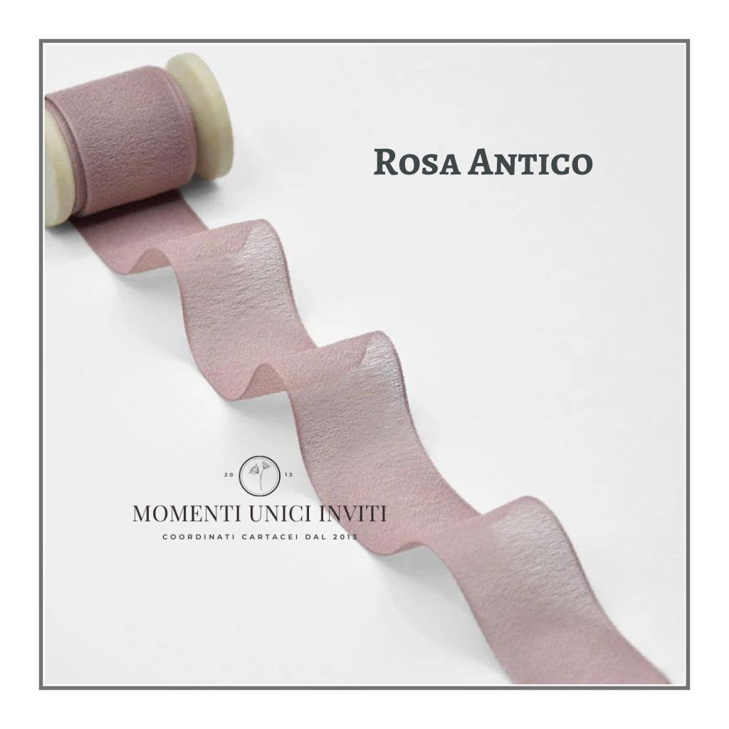 momenti unici inviti - nastro crepe rosa antico