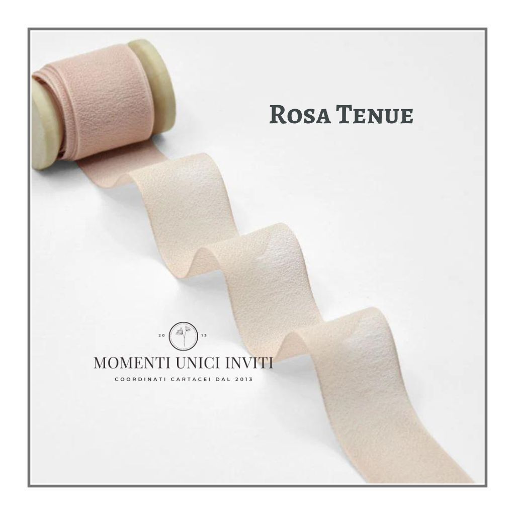momenti unici inviti - nastro crepe rosa tenue
